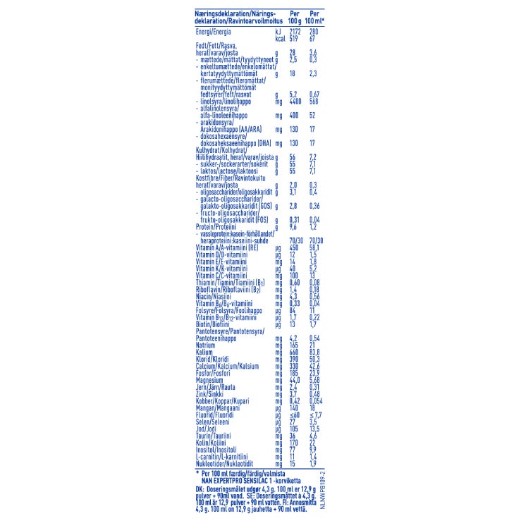 NAN Sensilac 1, 800 g