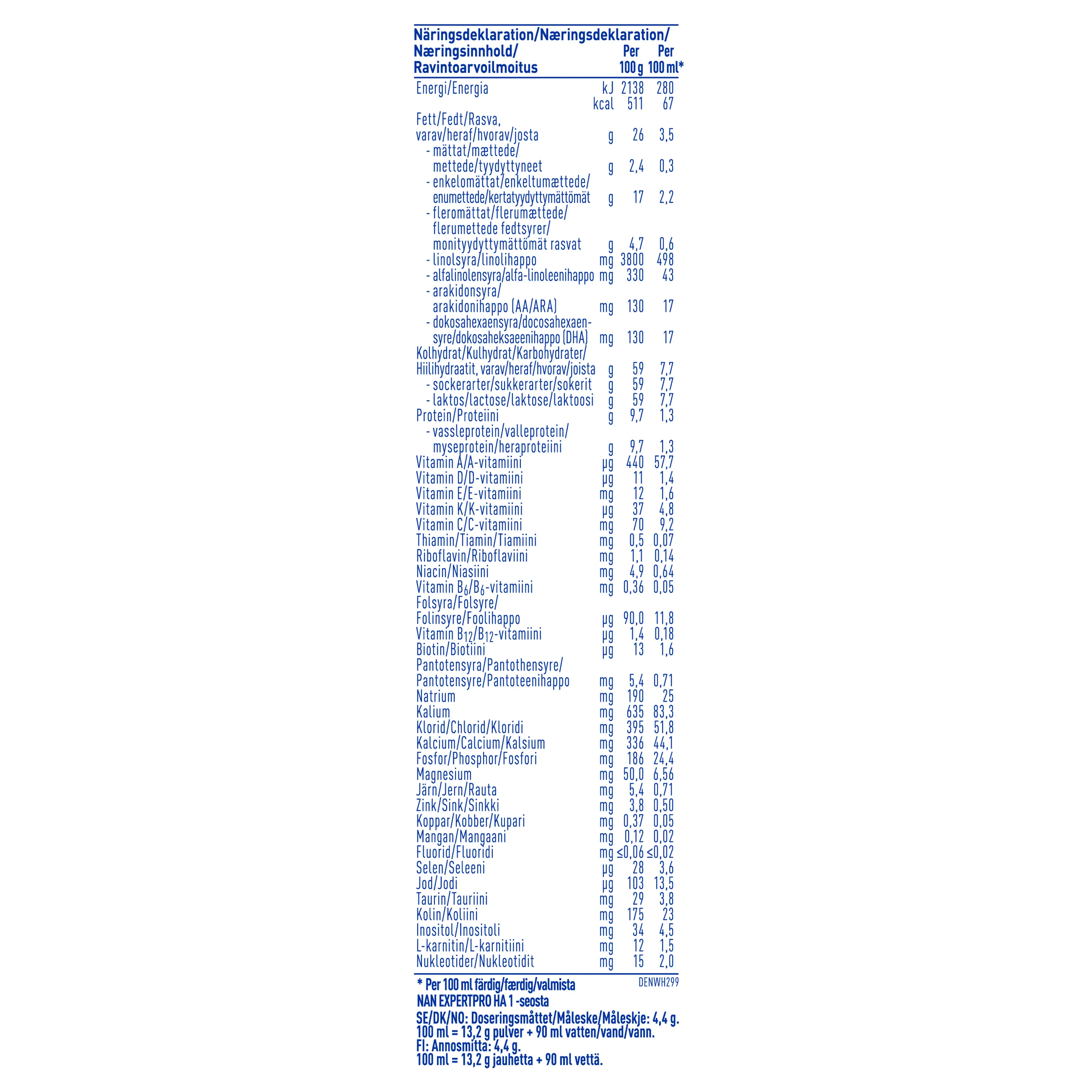 Nestlé NAN EXPERTPRO HA 1, jauhemainen äidinmaidonkorvike, 800g, alkaen 0 kk