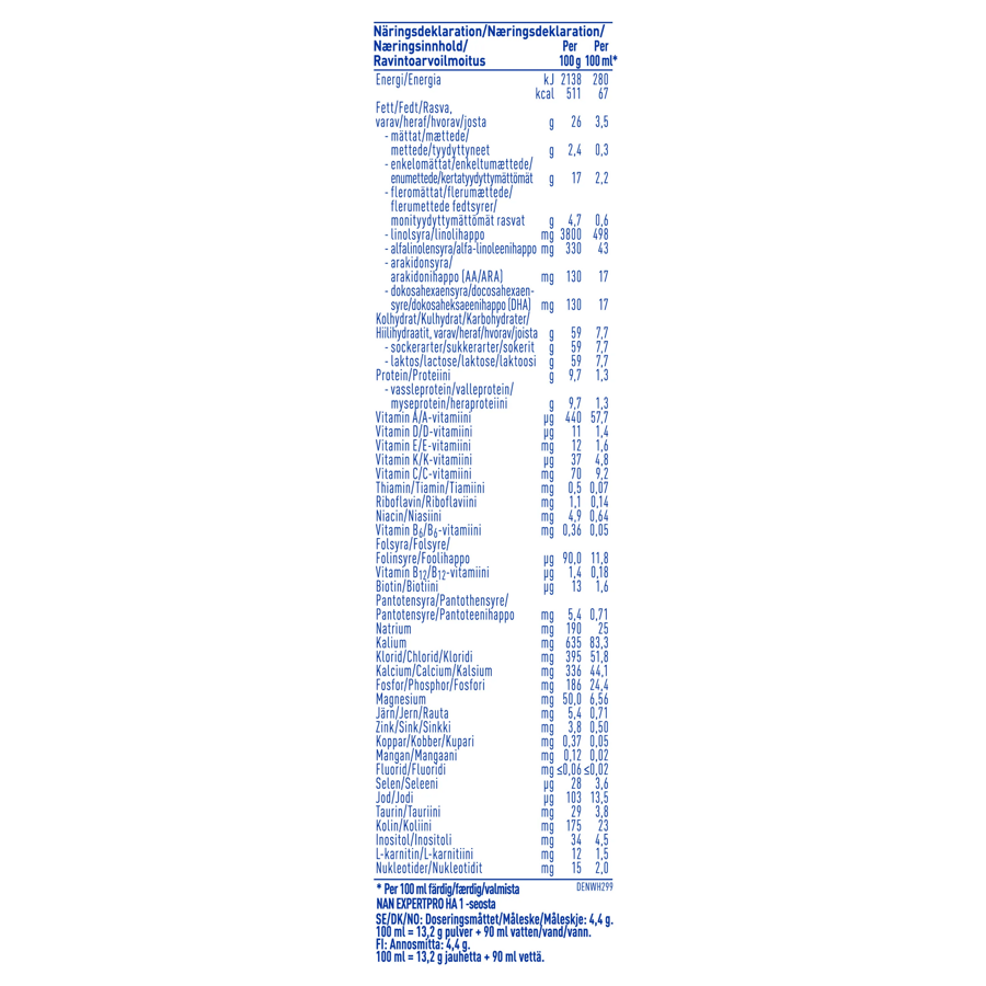 Nestlé NAN EXPERTPRO HA 1, jauhemainen äidinmaidonkorvike, 800g, alkaen 0 kk