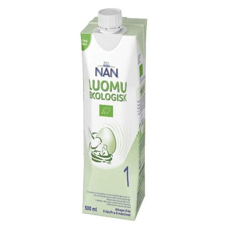 Nestlé NAN LUOMU 1 Käyttövalmis maitopohjainen luomu äidinmaidonkorvike, 500 ml, alkaen 0 kk